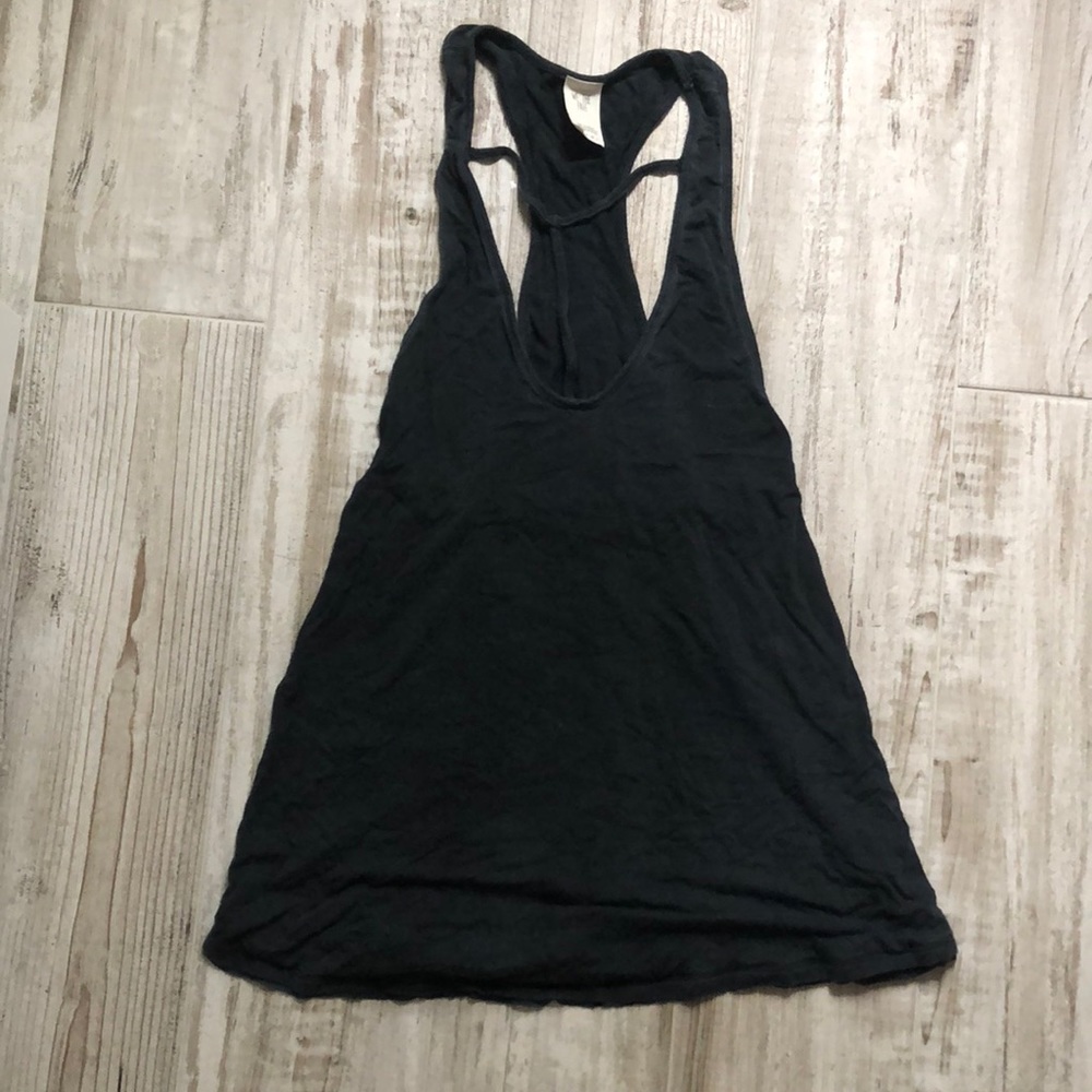 T strap tank top free people black grey